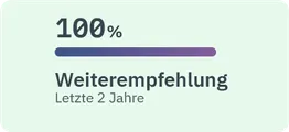 100% kununu weiterempfehlung in den letzten 2 Jahren