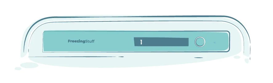 Illustration of the user interface of the refrigerator, the unit for „°C“ is hard to notice.
